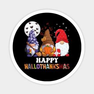 Halloween Thanksgiving Christmas Happy HalloThanksMas Gnomes Magnet